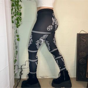 Pentagram goat skull leggings